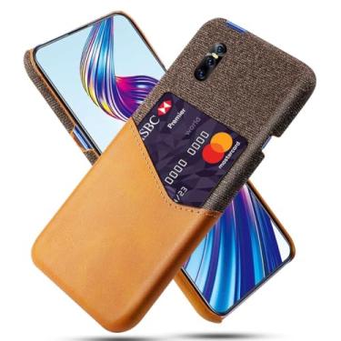 Imagem de Capa para VIVO V15 Pro,Anti-deslizamento,Proteção contra quedas de 360°,Resistência à impressão digital,Tela e caso de couro PU com 1 slot de cartão atrás-Brown