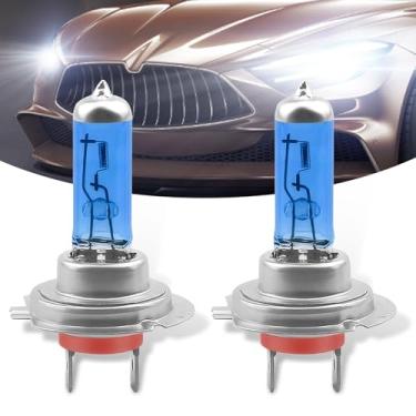 Imagem de Fluher 2 peças de lâmpadas de halogêneo automotivas H7, lâmpada de carro de alto brilho, lâmpada anti-embaciamento de luz ultra branca de 12 V, peças de reposição de lâmpada de halogênio para carro,