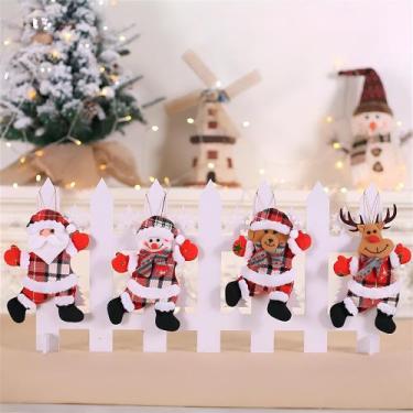 Imagem de Kit 4 Pendentes Árvore De Natal Noel Urso Neve Rena 18cm - Gici Decor