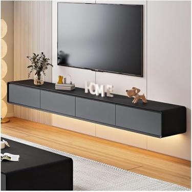 Imagem de Prateleira De Tv Montada Na Parede Para Sala De Estar, Suporte De Tv Flutuante, Centro De Entretenimento Moderno, Com Gavetas E Armazenamento Armário De Tv Mesa De Mídia, Brown, 160cm