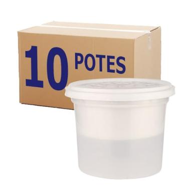 Imagem de Kit 10 Pote Anti Umidade Evita Mofo E Mau Cheiro Tampa Branca