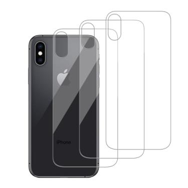 Imagem de iCsapr Pacote com 3 protetores de tela traseira de vidro compatíveis com iPhone Xs/iPhone X [5,8 polegadas] [dureza 9H] - vidro temperado traseiro HD, resistente a arranhões, fácil instalação