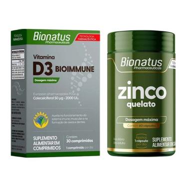 Imagem de Zinco Quelato + Vitamina D3 Bionatus 30 Comprimidos