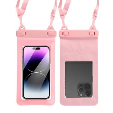 Imagem de SUNG CHY IPX8, bolsa de telefone impermeável 7.4, ajuste universal (iPhone 16 15 14 13 Plus Pro, 12 11 Pro XR X 8 7 6S Plus SE, Galaxy S25 S24 S23 S20 Series Pixel, cordão incluído (rosa) 1 pacote