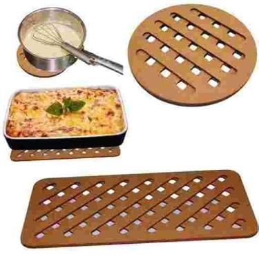 Imagem de Kit Descanso de Panela MDF Antitérmico – Redondo e Retangular | Proteção e Estilo