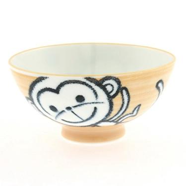 Imagem de Conjunto de 2 tigelas de arroz com desenho de macaco amarelo japonês inclui 2 tigelas #130-473