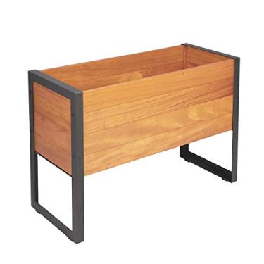 Imagem de FSC Floreira Alta Tramontina Urban Highline em Madeira Garapeira com Acabamento Ecoclear e Estrutura em Aço Carbono