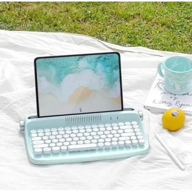 Imagem de Teclado bluetooth Retrô para tablet e celulares - Actto, Hortela