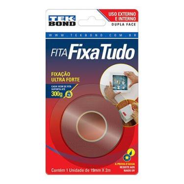 Imagem de Fita Adesiva Dupla Face 19mm x 2m Fixa Tudo TekBond