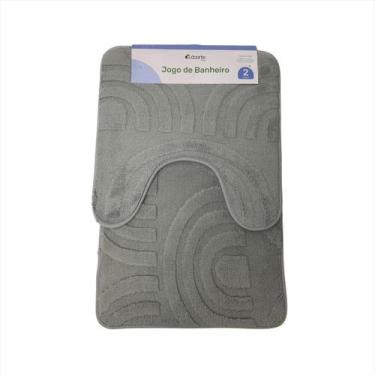 Imagem de Kit Conjunto 2 Peças Tapete Piso Banheiro Chique Absorvente Antiderrap
