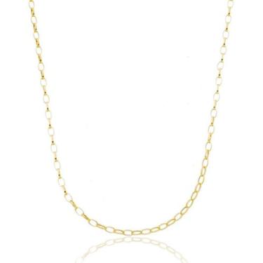 Imagem de Choker Corrente Feminina Ondulada 40cm 2,1mm Ouro 18k 750 Amarelo