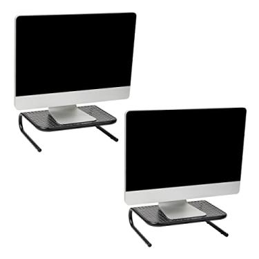 Imagem de Mind Reader Suporte para monitor de metal 2METMONST-BLK, monitor para computador, laptop, mesa, iMac, pacote com 2, preto