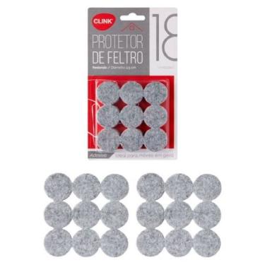 Imagem de Protetor Feltro Adesivo 18un Pé Cadeira Mesa Contra Barulho