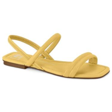 Imagem de Sandalia Rasteira Moleca Feminina Casual Elastico, Amarelo, 39