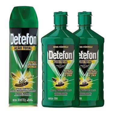 Imagem de Kit 3 Inseticidas Ação Total Detefon 500ml e 300ml - Kelldrin