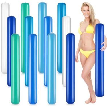 Imagem de Libima 12 peças de macarrão inflável para piscina, 104 cm, jogos aquáticos coloridos para uso ao ar livre, para adultos, verão, natação, praia, lago, festa, decoração esportiva (cor do oceano)
