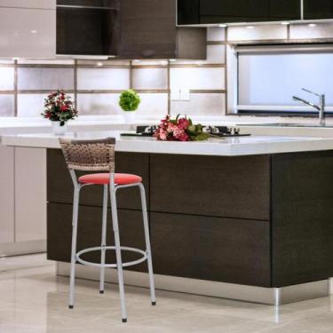 Imagem de Banco Banqueta Balcão Alto Ideal Bancadas Ilhas Cozinha Americana Bar 