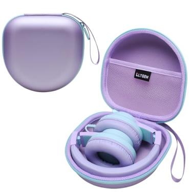 Imagem de Capa de fone de ouvido infantil compatível com iClever BTH12 / HS19 / BTH26 / JoySpark-T5 / Candy Bila BH03 / EarFun/IMYB/MIDOLA MD-B01 / noot Products Fones de ouvido infantis dobráveis, roxo + borda