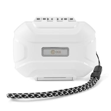 Imagem de EZ EAR CCZ Taichi Capa IEM portátil, resistente à água, caixa rígida de armazenamento de fones de ouvido para fones de ouvido compatível com Moondrop CHU II, KZ ZS10 PRO, CCZ Melody (branco)