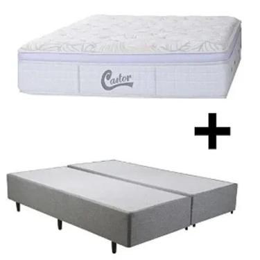 Imagem de Cama Box Queen Castor Vitagel Euro One Face  158x198x59 + Box Castor
