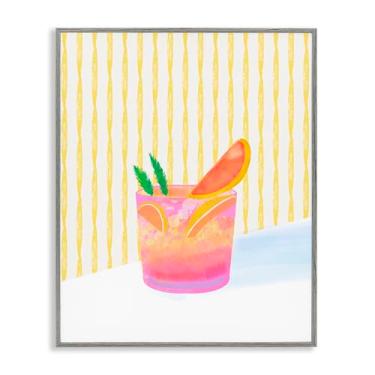 Imagem de Stupell Industries Design artístico giclée emoldurado cinza Tequila Spritz Cocktail por Dina Riddle, 14 x 11