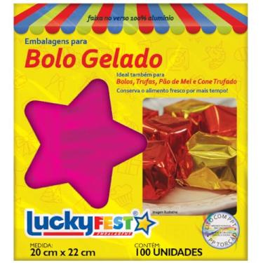 Imagem de Embalagem para Bolo Gelado LuckyFest 20x22cm Ideal para Bolos Gelados, Trufas, Cone Trufado
