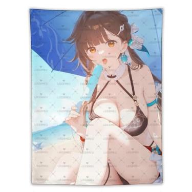 Imagem de LIEGBMEU Tapeçaria Pinup Girl Sexy Hot Anime Girl 152.4 cmx203.2 cm Wall Quilt Art Whimsical Tapestry DecorationAa095
