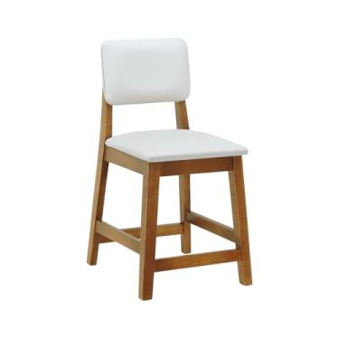 Imagem de Banqueta Baixa/Cadeira Paris Assento e Encosto Estofado - Amêndoa - Assento Estofado Corano Bege