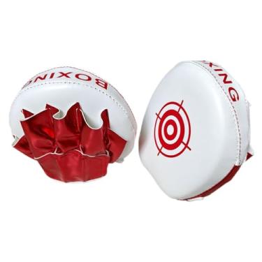 Imagem de kowaku Par de luvas de boxe com almofadas de couro PU confortáveis e ergonômicas para chutes, karatê e sparring, alvos de mão multifuncionais, Vermelho