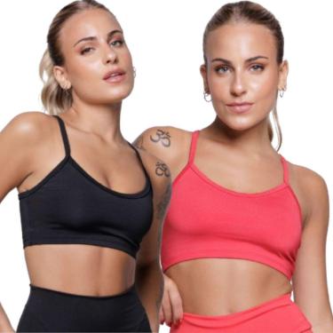 Imagem de KIT 2 Top Fitness Alça Fina Serra e Mar Modas Nadador Roupa Para Academia Treino Moda Feminina-Feminino