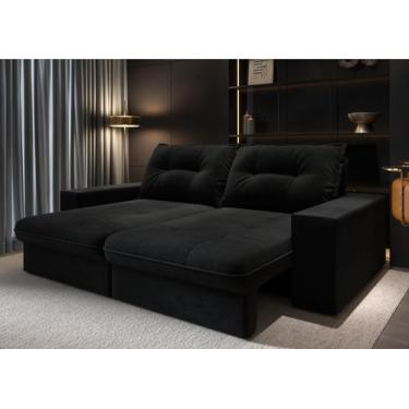 Imagem de Sofá Toscana 3 Lugares Retrátil e Reclinável Suede 200cm - CIALAR MÓVE