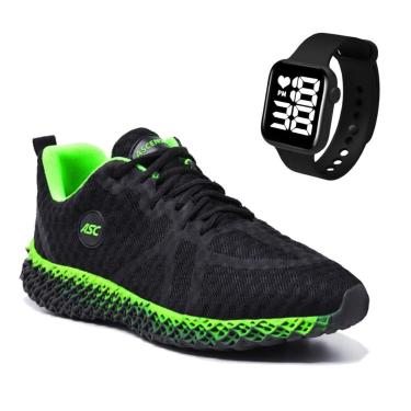 Imagem de Combo Tênis Feminino Ghost 3 com Relógio Quadrado – Leve e Confortável para Caminhada e Academia-Masculino