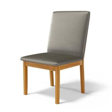 Imagem de Cadeira Daniela Madeira Maciça Estofada Para Mesa De Jantar Veludo Chu
