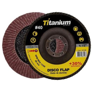 Imagem de Kit 2 Disco Flap Lixadeira Óxido De Alumínio 4.1/2 Pol. Grão 40 - Tita