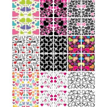 Imagem de 36 Adesivos para Unha Película de Coração Decoração + Bride - Paty Ade