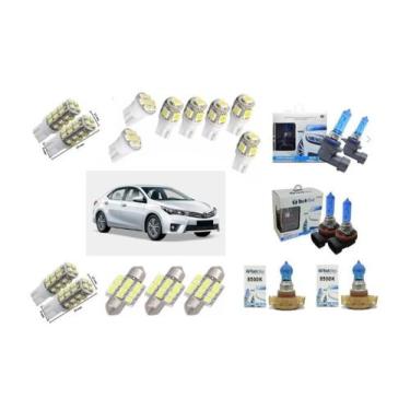 Imagem de Kit Lâmpadas Led Corolla 2015 2016 2017 Pingo Teto Placa Ré - Blue Lio