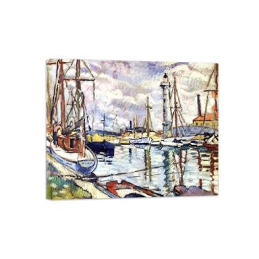 Imagem de Impressão em tela de paisagem, pintura famosa, imagem de arte de parede - pôster de canal e ponte para decoração de sala de estar pronto para pendurar tela embrulhada 70x85cm27x33in