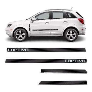 Imagem de Friso Lateral Largo Captiva 2009 a 2017 Kit Black (Preto Brilhante) Ad