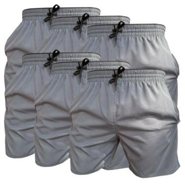Imagem de Kit 6 Short Cinza de Elastano Dry fit Bermuda de Praia Piscina e Acade