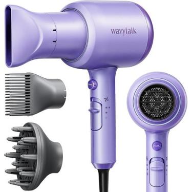 Imagem de Secador de cabelo Wavytalk Ionic 1875W com difusor para mulheres roxo