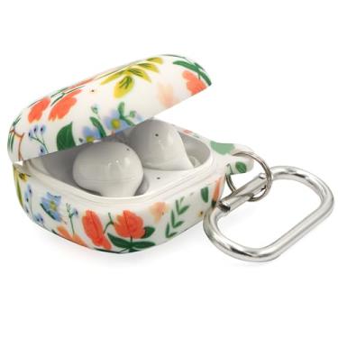 Imagem de Capa de silicone para Samsung Galaxy Buds - compatível com FE (2023), modelos Buds Pro/2 Pro/2/Buds Live, chaveiro (flor)