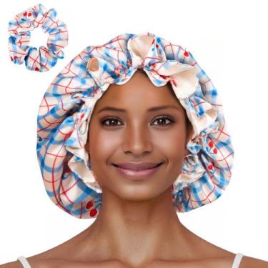 Imagem de Conjunto de chapéu de cetim Vettres Floral com elástico para cabelos c