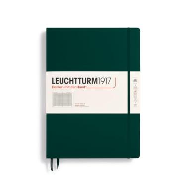 Imagem de LEUCHTTURM1917 370266 caderno de anotações Master Classic (A4+) Capa dura, 235 páginas numeradas, Forest Green, xadrez