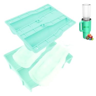 Imagem de Bandeja de gelo de silicone para Stanley Cup, molde de gelo cilíndrico de 1,134 g, serve para tigela de gelo, uma peça, ferramenta versátil de silicone para uso doméstico (verde A)