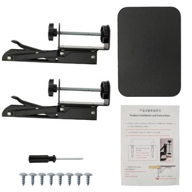 Imagem de ZJMCAJY Bandeja extensora de mesa bandeja ajustável para teclado de computador suporte de mesa dobrável braço descanso de pulso braçadeira de prateleira placa extensora de mesa fácil instalação para