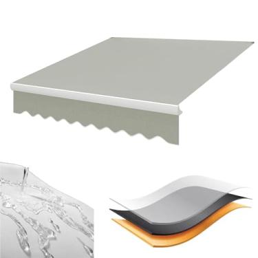 Imagem de Toldo Retrátil, Abrigo De Cobertura De Toldo Retrátil Manual Ao Ar Livre, Sombra Solar Do Pátio Poliéster Resistente à água, Toldo Do Pátio Externo Sombra Do Sol Retrátil, Grey, (16x13ft)5x4m