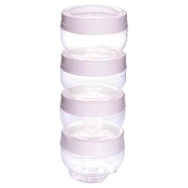 Imagem de Porta Tempero Empilhável 155ml - Kit com Tampa Rosca, Gire e Trave, Ideal para Cozinha e Organizador de Condimentos(10,BRANCO)