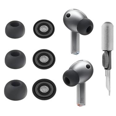 Imagem de BLUEWALL Kit de pontas de ouvido compatível com Galaxy Buds 3 Pro, 3 pares P/M/G, pontas de substituição de fones de ouvido de silicone com kits de limpeza compatíveis com Galaxy Buds 3 Pro SM-R630 3+