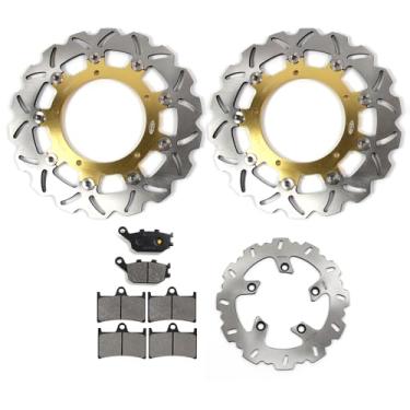 Imagem de Rotores e pastilhas de disco de freio dianteiro traseiro Arashi para Yamaha FZ6 FZ600 S2 2007-2009, FZ6 Fazer S2 07-09, acessórios de substituição de motocicleta dourados