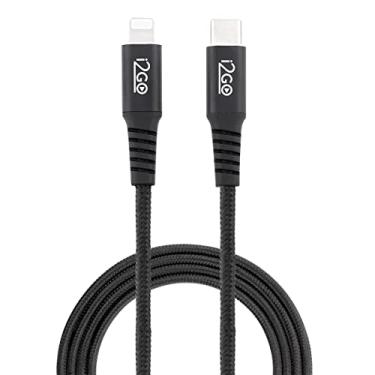 Imagem de Cabo IPhone/Lightning + USB-C I2GO Certificado MFi 2m 3A Nylon Trançado Preto - I2GO PRO